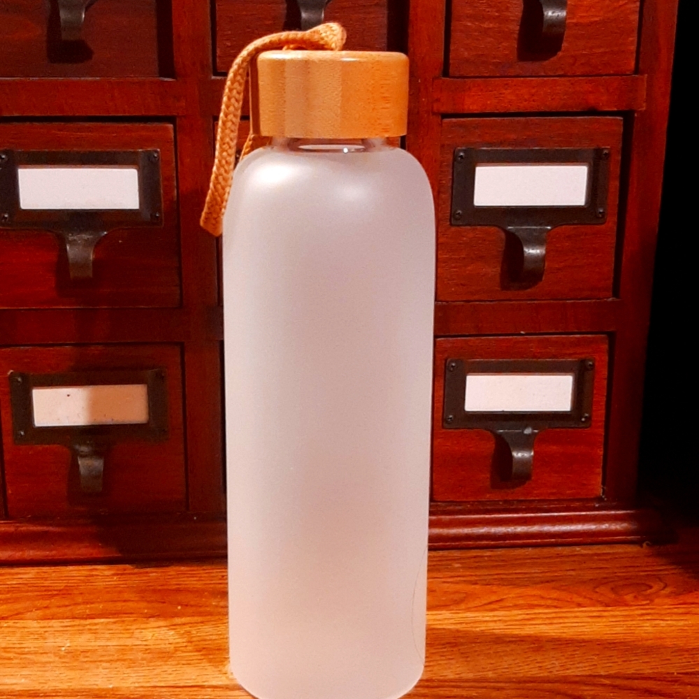 New 18oz glass water bottle
